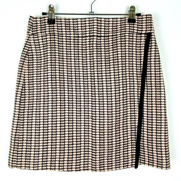 J Crew Factory Faux Wrap Mini Skirt Women's Size 2 Tweed Preppy Academia - Picture 1 of 8